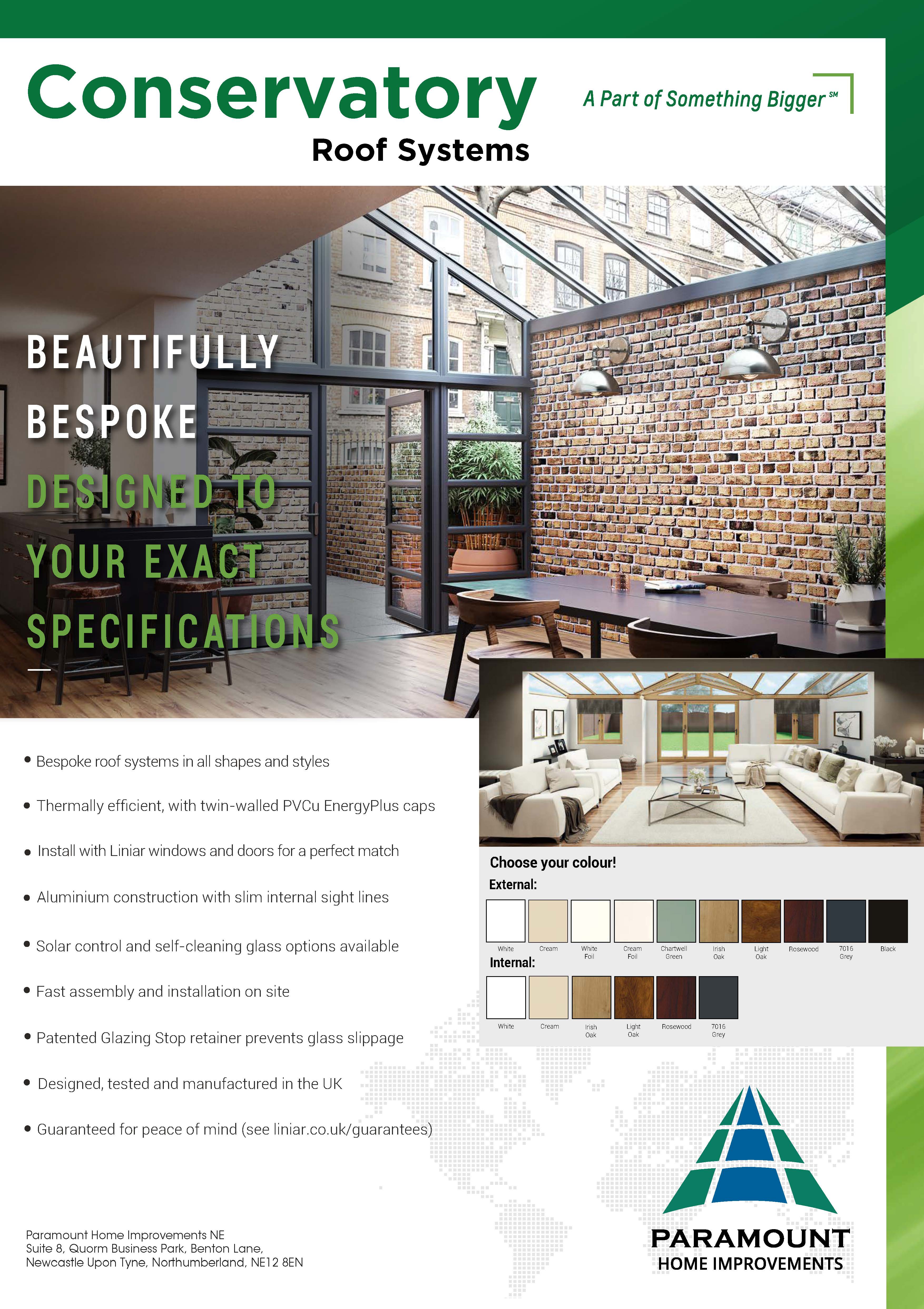 Front cover for Conservatory roof systems